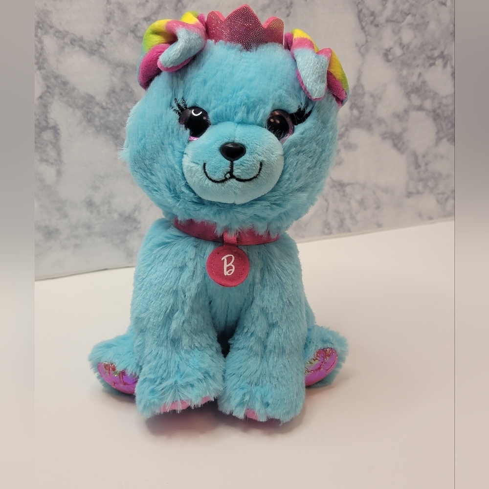 Barbie Princess Puppy Dog Pet Plush Stuffed Animal 8" Toy Blue Stuffed Animal